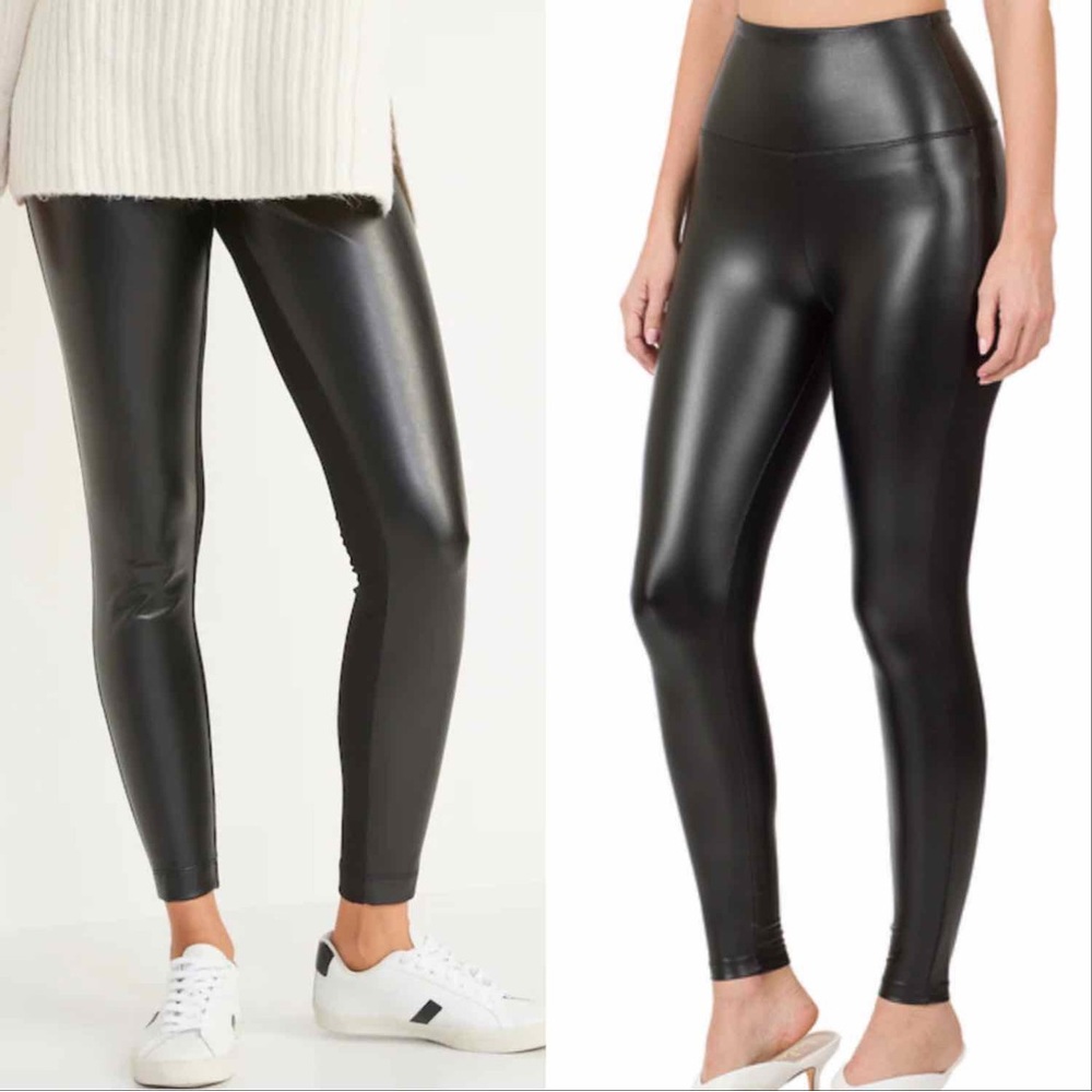 BLACK HIGH WAISTED FAUX LEATHER LEGGING - Picture 1 of 3